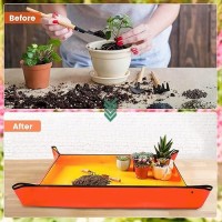 Onlysuki 3Pcs 395 X 315 Large Repotting Mat For Indoor Plant Care Control Dirt Portable Potting Tray Gardening Gifts For W