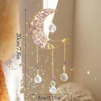 Crystal Moon Suncachersun Catchers Indoor Window Prism Moon Crystal Dream Catcher Natural Healing Stones Rainbow Maker Garden C