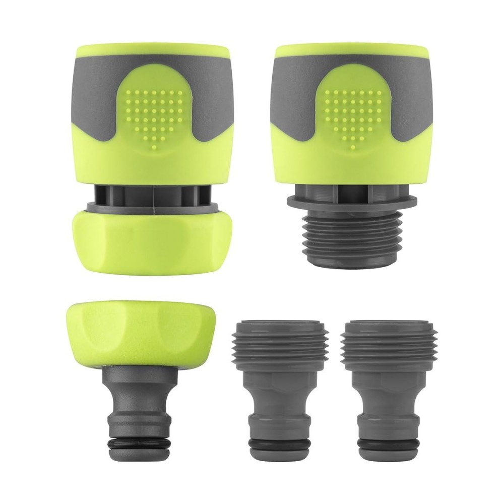 Flexzilla Hfzgak14 Garden Hose Quickconnect Fittings 5Piece Coupler Plug Kit Zillagreen