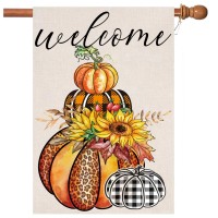 Happy Thanksgiving Flags Thanksgiving Garden Flag 28 X 40 Inch Thanksgiving House Flag Doublesided 2 Layer Fall House Flag For