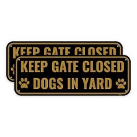 2Pc Dog In Yard Keep Gate Closed Sign 10 X 35 Inches Aluminum Please Close Gate Sign