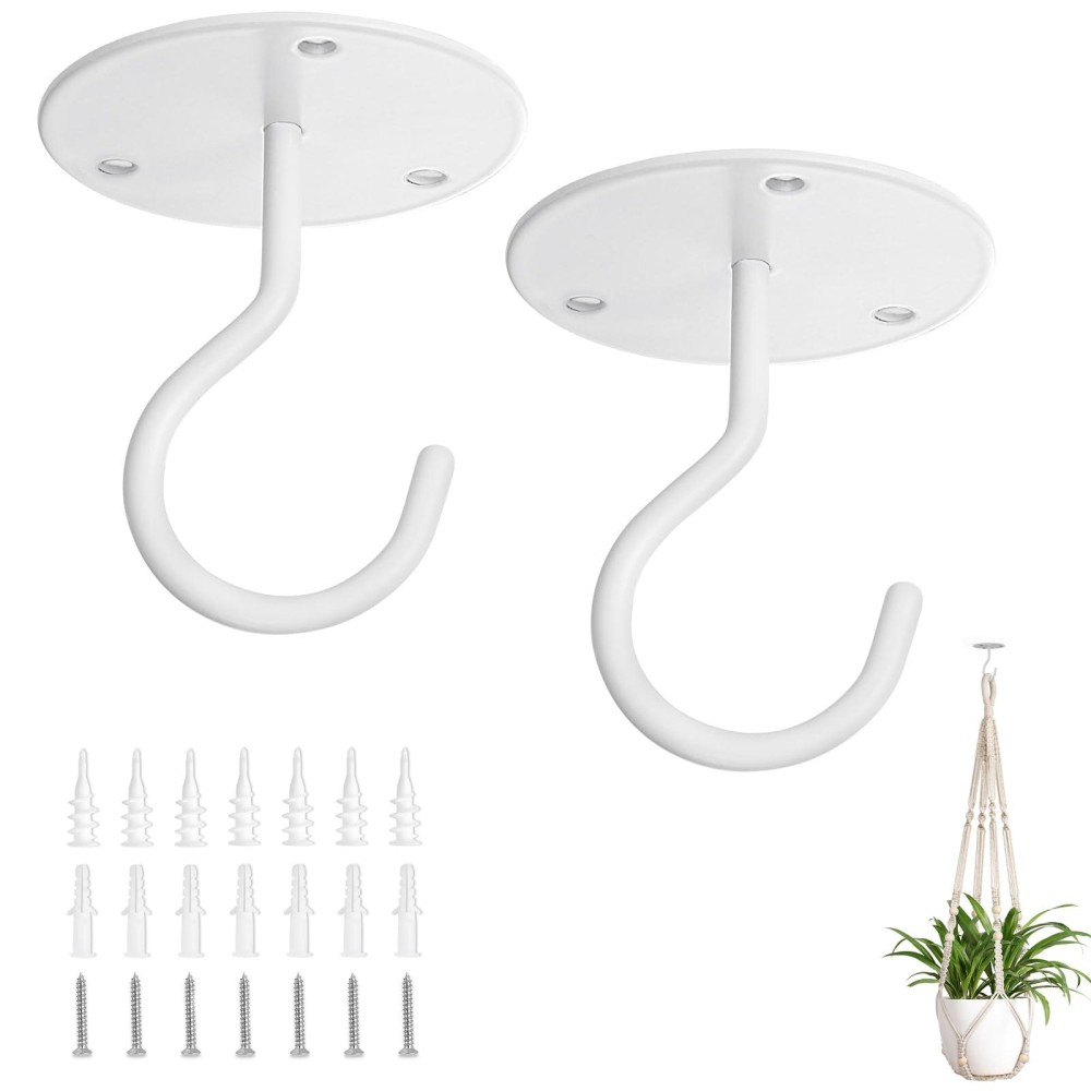 Mkono Ceiling Hooks For Hanging Plants Metal Plant Hanger Bracket Wall Mount Hooks For Hanging Bird Feeders Lanterns Wind Chi