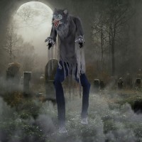 Haunted Hill Farm 7Ft Tall Towering Werewolf Motionactivated Halloween Animatronic For Indoor Or Covered Outdoor Creepy Hall