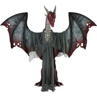 Haunted Hill Farm 6Ft Tall Brimstone Dragon Motionactivated Halloween Animatronic For Indoor Or Covered Outdoor Creepy Hallo