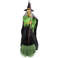 Haunted Hill Farm 6Ft Tall Cauldron Witch Motionactivated Spooky Halloween Animatronic Plugin Talking Halloween Prop For I