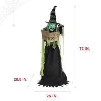 Haunted Hill Farm 6Ft Enchantress Witch Motionactivated Talking Scare Prop Halloween Animatronic For Indoor Or Covered Outdo