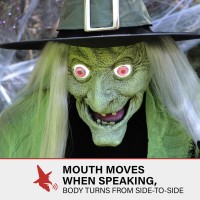 Haunted Hill Farm 6Ft Enchantress Witch Motionactivated Talking Scare Prop Halloween Animatronic For Indoor Or Covered Outdo