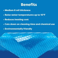 In The Swim 28 Standard Blue Round Solar Pool Cover 8 Mil For Solar Heating Above Ground Pools And Inground Pools