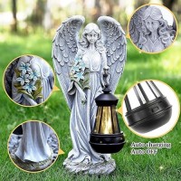 Vchymm Solar Angel Outdoor Garden Decor Statues 132 Inches Solar Outdoor Sculptures For Outside Yard Art Patio Balcony Front