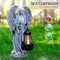 Vchymm Solar Angel Outdoor Garden Decor Statues 132 Inches Solar Outdoor Sculptures For Outside Yard Art Patio Balcony Front