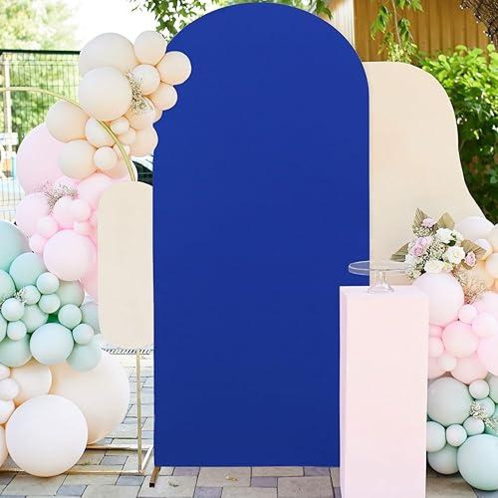 Fuhsy Blue Arch Backdrop Cover Spandex Arch Cover Stretchy Backdrop 21X5Ft Round Top Chiara Cover Arch Wall Backdrop Frame Stan