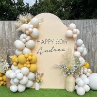 Spandex Fitted Arch Cover Beige Wedding Arch Cover 33X66Ft Backdrop Fabric 2Sided Birthday Arch Covers Arch Backdrop Stand Co