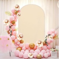 Spandex Fitted Arch Cover Beige Wedding Arch Cover 33X66Ft Backdrop Fabric 2Sided Birthday Arch Covers Arch Backdrop Stand Co