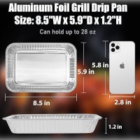 Whaleme 50 Pack Drip Pan Liner For Ninja Woodfire Outdoor Grill - Grease Tray Liners Compatible With Ninja Og701/Og751/Og700 & Weber Genesis  Disposable Aluminum Foil Grease Trays  8.5