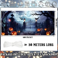 Preboun Halloween Garage Door Banner Large Hanging Backdrop Door Cover Halloween Garage Wall Decorations For Outdoor Holiday6 X