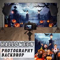 Preboun Halloween Garage Door Banner Large Hanging Backdrop Door Cover Halloween Garage Wall Decorations For Outdoor Holiday6 X