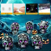 6 Pack Skull Halloween Decor Yard Signs With Stakes Halloween Decorations Outdoor Scary Silhouette With Glow In Dark Eyes For O