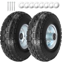 Simeiqi 4103504 Tire And Wheel Flat Free Solid Polyurethane 10 Inch Wheels With 58 Axle Borehole 21 Offset Hub For Wh