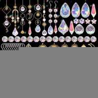 Hybeads 200 Pcs Diy Sun Catchers Making Kits Craft For Adults Crystal Suncatchers Supplies Stained Glass Window Hanging Prism Indoor Outdoor Garden Xmas Decor With Rainbow Maker Pendants Chains