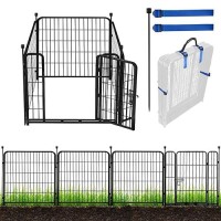 Adavin 32 Inh Garden Fences And Borders 1 Gate3 Panels Dog Fence Outdoor For Yard Heavy Duty Iron Metal Animal Barrier Fence