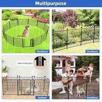 Adavin 32 Inh Garden Fences And Borders 1 Gate7 Panels Dog Fence Outdoor For Yard Heavy Duty Iron Metal Animal Barrier Fence