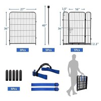 Adavin Tall Garden Fence With Gate 36 Inh 4 Panels Heavy Duty Iron Metal Animal Barrier Fence Fence Blocker For Dogs Portab