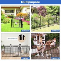 Adavin Tall Garden Fence With Gate 36 Inh 4 Panels Heavy Duty Iron Metal Animal Barrier Fence Fence Blocker For Dogs Portab