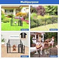 Adavin 24 Inh Garden Fence With Gate 4 Panels Total 10 Ftl Heavy Duty Iron Metal Animal Barrier Fence Camping Fence No D