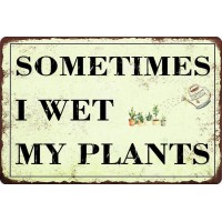 Artlunar Funny Garden Sign Outside Decor Gift For Gardener I Wet My Plants 12 X 8 981