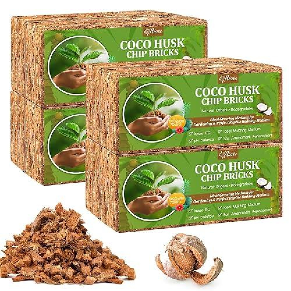 Riare 8 Pack Coco Chips Substrate For Plants 88Lb 100 Organic Coconut Husk Brick With Low Ec And Ph Balanced High Expansion