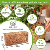 Riare 8 Pack Coco Chips Substrate For Plants 88Lb 100 Organic Coconut Husk Brick With Low Ec And Ph Balanced High Expansion