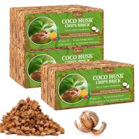 Riare 6 Pack Coco Chips Substrate For Plants 66Lb 100 Organic Coconut Husk Brick With Low Ec And Ph Balanced High Expansion