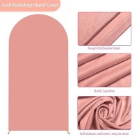 Aseem 72Ft Wedding Arch Cover Dusty Rose Fitted Spandex Cover 2Sided Round Top Chiara Backdrop Stand Covers For Party Ceremon