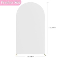 Aseem 72Ft Wedding Arch Cover White Fitted Spandex Cover 2Sided Round Top Chiara Backdrop Stand Covers For Party Ceremony Bir