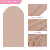 Aseem 66Ft Wedding Arch Cover Nude Fitted Spandex Cover 2Sided Round Top Chiara Stand Covers For Party Ceremony Birthday Banq