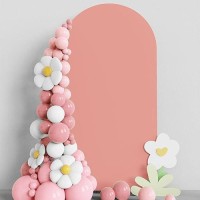 Aseem 66Ft Wedding Arch Cover Dusty Rose Fitted Spandex Cover 2Sided Round Top Chiara Backdrop Stand Covers For Party Ceremon