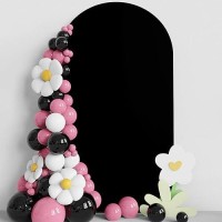 Aseem 72Ft Wedding Arch Cover Black Fitted Spandex Cover 2Sided Round Top Chiara Backdrop Stand Covers For Party Ceremony Bir