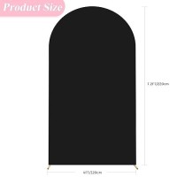 Aseem 72Ft Wedding Arch Cover Black Fitted Spandex Cover 2Sided Round Top Chiara Backdrop Stand Covers For Party Ceremony Bir