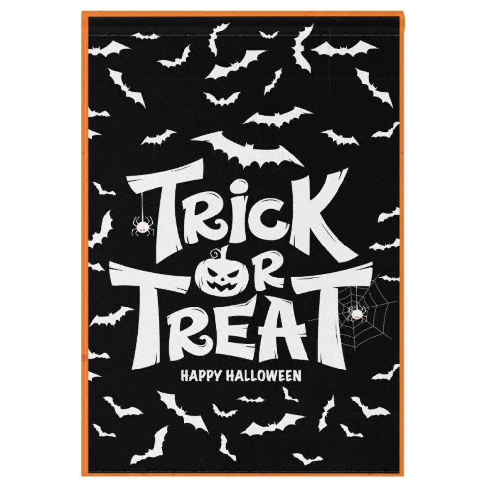 Trick Or Treat Garden Flag Happy Halloween Double Sided Flags 12X18 Black Bat Spooky House Flag Yard Porch Banners Home Decorati