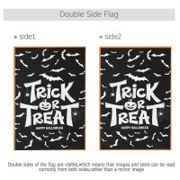 Trick Or Treat Garden Flag Happy Halloween Double Sided Flags 12X18 Black Bat Spooky House Flag Yard Porch Banners Home Decorati