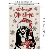 Christmas Garden Flag Hat Basset Hound Dog With Scarf Xmas Winter Holiday Decorations Burlap Vertical Double Sided Yard Lawn Out