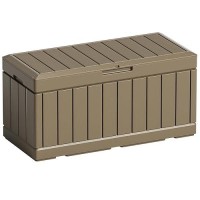 Greesum 82 Gallon Resin Deck Box Large Outdoor Storage For Patio Furniture Garden Tools Pool Supplies Weatherproof And Uv Res