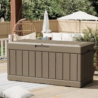 Greesum 82 Gallon Resin Deck Box Large Outdoor Storage For Patio Furniture Garden Tools Pool Supplies Weatherproof And Uv Res