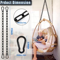 2 Pack Hanging Swing Chain With 4 Carabiners  660Lb Capacity Heavy Duty Hammock Hardware Kit For Punching Bags  Swing Chairs  Indoor & Outdoor Gym (Black)