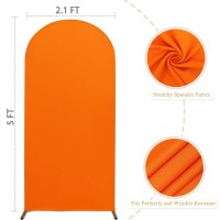 Fuhsy Wedding Arch Cover Orange 21X5Ft Spandex Arch Backdrop Cover For Chiara Round Top Wedding Arch Stand Covers 2Sided Arch