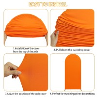 Fuhsy Wedding Arch Cover Orange 21X5Ft Spandex Arch Backdrop Cover For Chiara Round Top Wedding Arch Stand Covers 2Sided Arch