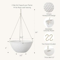 La Jolie Muse Hanging Planters For Outdoor Plants Large Hanging Planter With Drain Holes Outdoor Hanging Flower Pots White St