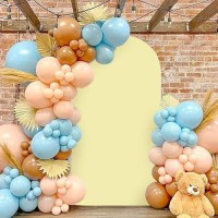 Modfuns Light Yellow Arch Cover 3.3X6.6Ft Spandex Wedding Arch Cover Stretchy Chiara Arch Backdrop Cover Double Sided Arch Stand Cover Arch Wall Backdrop Cover For Happy Birthday Party Arch Stand