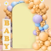 Modfuns Light Yellow Arch Cover 3.3X6.6Ft Spandex Wedding Arch Cover Stretchy Chiara Arch Backdrop Cover Double Sided Arch Stand Cover Arch Wall Backdrop Cover For Happy Birthday Party Arch Stand