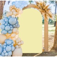 Modfuns Light Yellow Arch Cover 3.3X6.6Ft Spandex Wedding Arch Cover Stretchy Chiara Arch Backdrop Cover Double Sided Arch Stand Cover Arch Wall Backdrop Cover For Happy Birthday Party Arch Stand